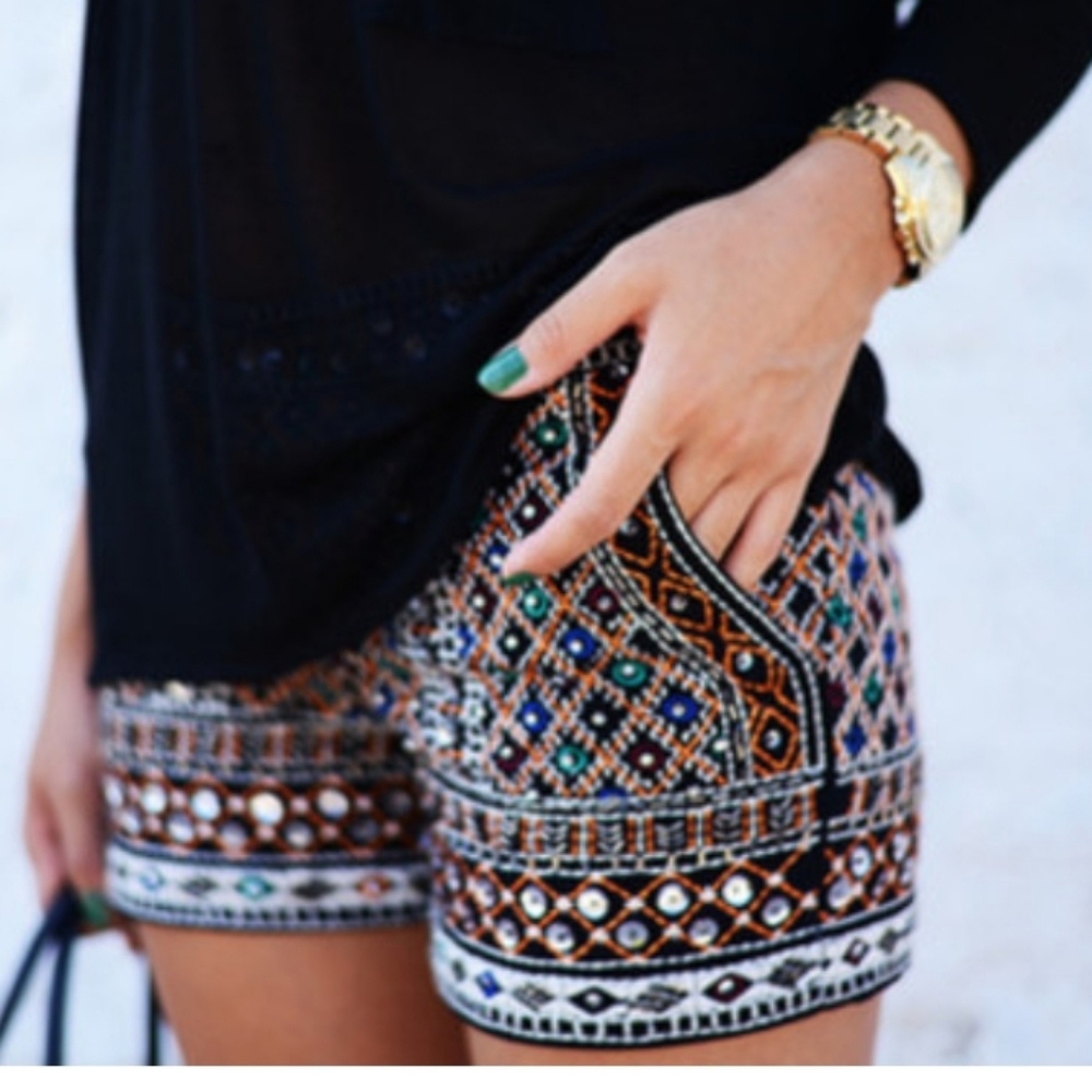 Zara embellished shorts